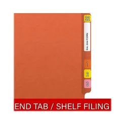 Medical Arts Press Reinforced End Tab File Folder, Straight Cut, Letter-Size, Orange, 50/Box (S-01502-ORG)