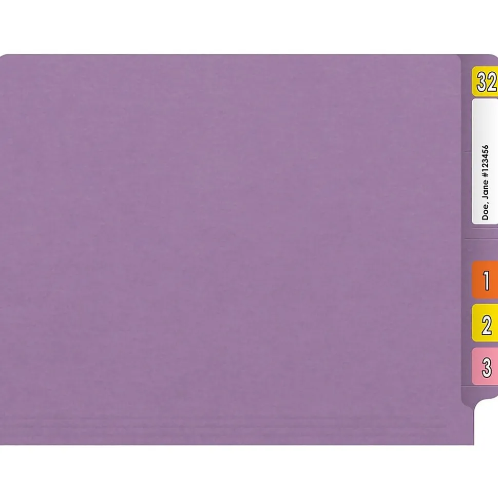 Medical Arts Press Reinforced End Tab File Folder, Straight Cut, Letter-Size, Lavender, 50/Box (S-01502-LAV)