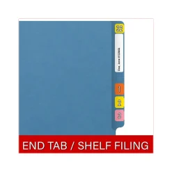Medical Arts Press Reinforced End Tab File Folder, Straight Cut, Letter-Size, Blue, 50/Box (S-01502-BLU)