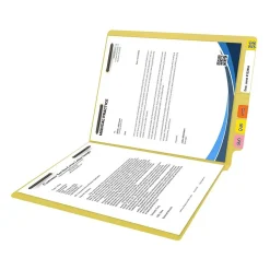 Medical Arts Press Reinforced End Tab File Folder, Straight Cut, Letter-Size, Yellow, 50/Box (S-01502-YLW)