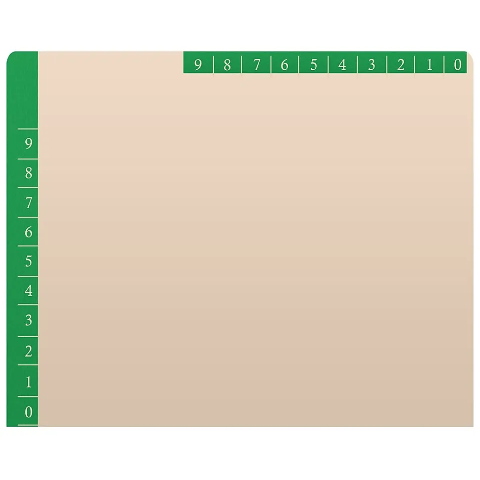 Medical Arts Press Standard Reinforced File Folder, Straight Cut, Letter Size, Manila/Dark Green, 50/Box (50693DG)
