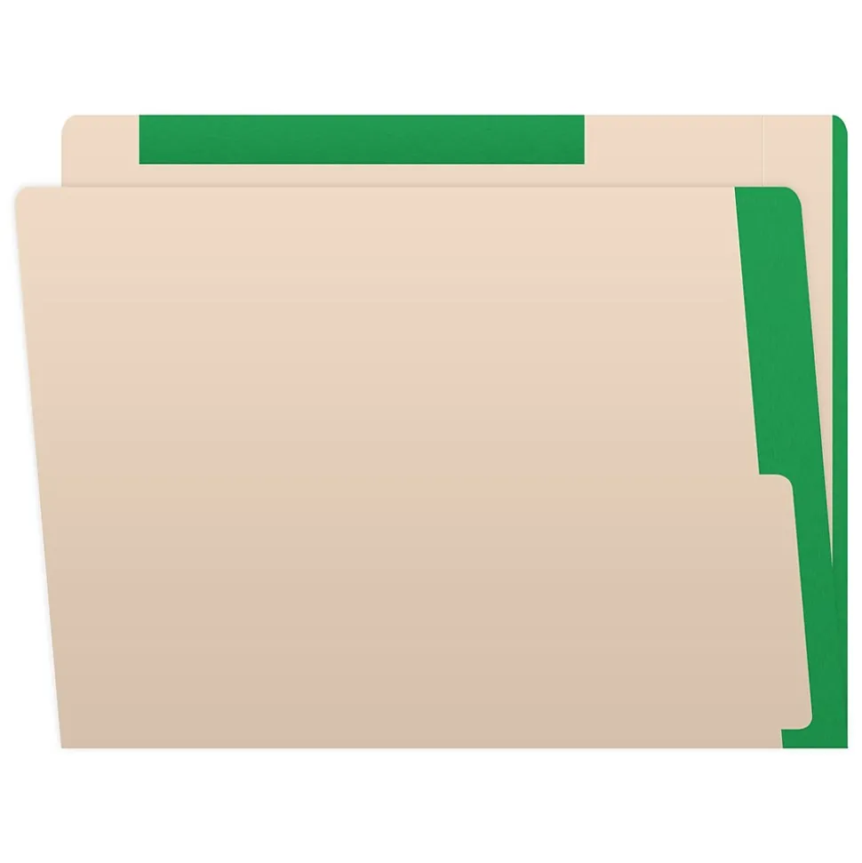 Medical Arts Press Standard Reinforced File Folder, Straight Cut, Letter Size, Manila/Dark Green, 50/Box (50693DG)