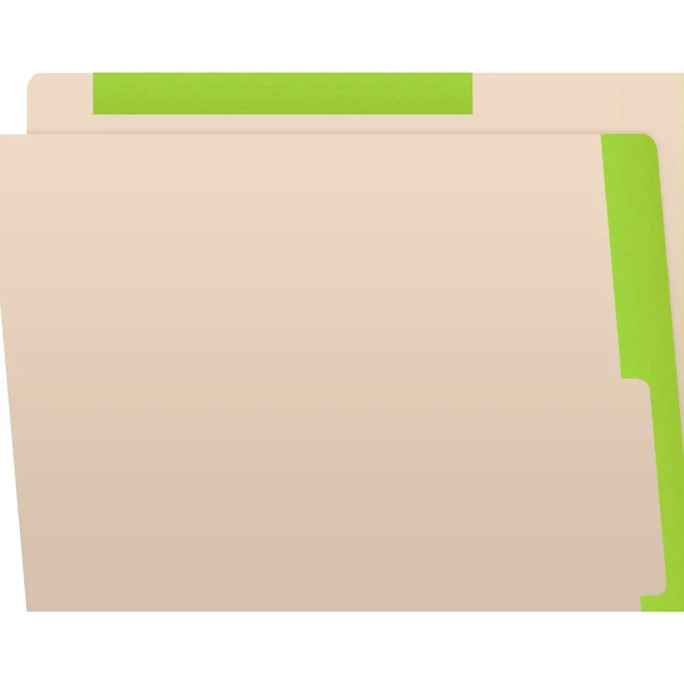 Medical Arts Press Standard Reinforced File Folder, Straight Cut, Letter Size, Manila/Light Green, 50/Box (50693LG)