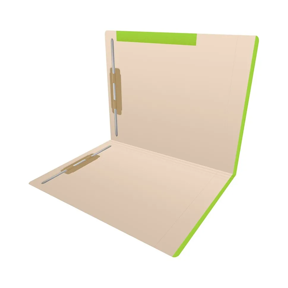 Medical Arts Press Standard Reinforced File Folder, Straight Cut, Letter Size, Manila/Light Green, 50/Box (50693LG)