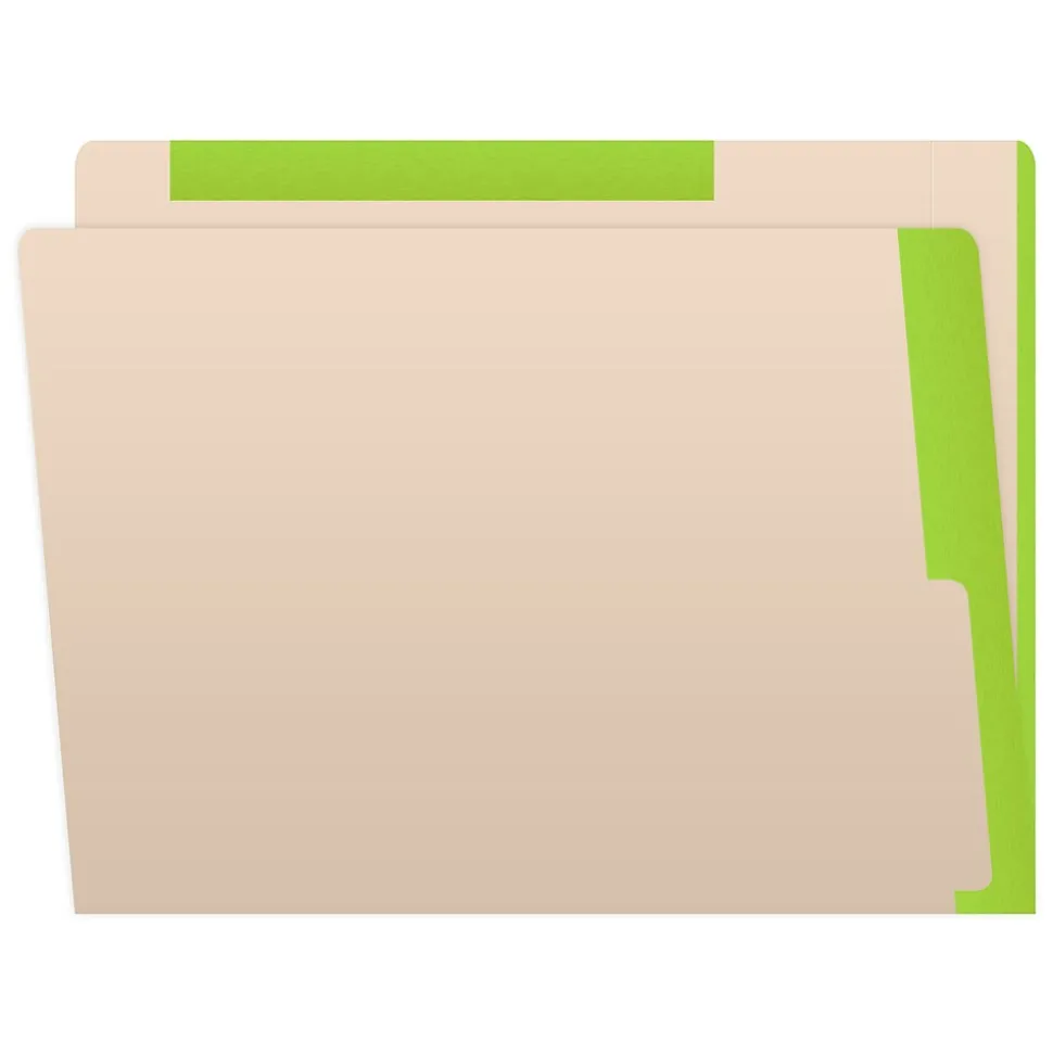Medical Arts Press Standard Reinforced File Folder, Straight Cut, Letter Size, Manila/Light Green, 50/Box (50693LG)