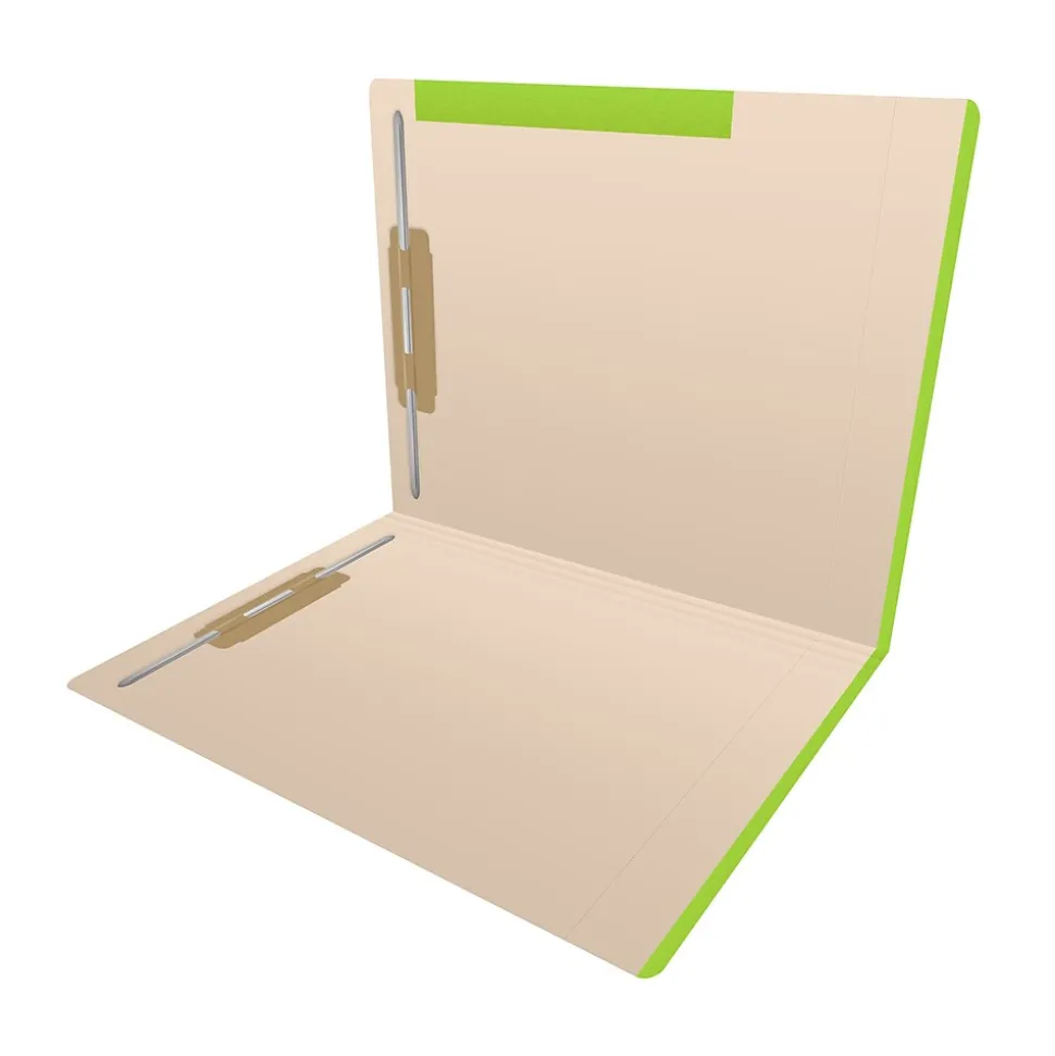 Medical Arts Press Standard Reinforced File Folder, Straight Cut, Letter Size, Manila/Light Green, 50/Box (50693LG)