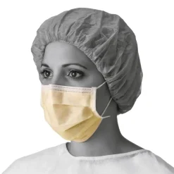 Medline Disposable ASTM Level 1 Procedure Face Masks with Earloops, Yellow, 50/Box (NON27120H)