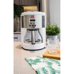 Melitta Aroma Enhance 10-Cups Automatic Drip Coffee Maker, White/Stainless Steel (MCM003PULWH0)