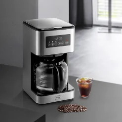 Melitta Aroma Tocco Plus 12-Cups Automatic Drip Coffee Maker, Black/Stainless Steel (MCM011PULBK0)
