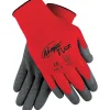 Memphis Glove Ninja Flex Coated Gloves, Nylon, Small, Gray/Red, 1 Pair (N9680S)