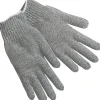 Memphis Gloves® String Knit Gloves, Cotton/Polyester, Hemmed Cuff, L Size, Grey, 12 Pair