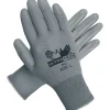 Memphis Gloves® UltraTech® Coated Gloves, Polyurethane, Hemmed Cuff, L Size, Grey, 12 Pairs