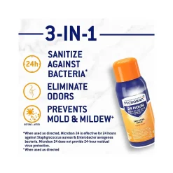 Microban 24 Disinfecting Sanitizing Spray, Citrus Scent, 2.8 Oz. (28078)