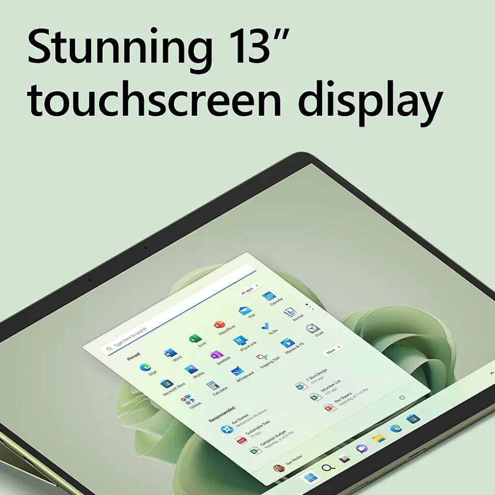 Microsoft Surface Pro 9 13" Tablet, Intel Core i5-1235U Evo, 16GB RAM, WiFi, 256GB SSD, Windows 11 Home, Forest (QI9-00052)