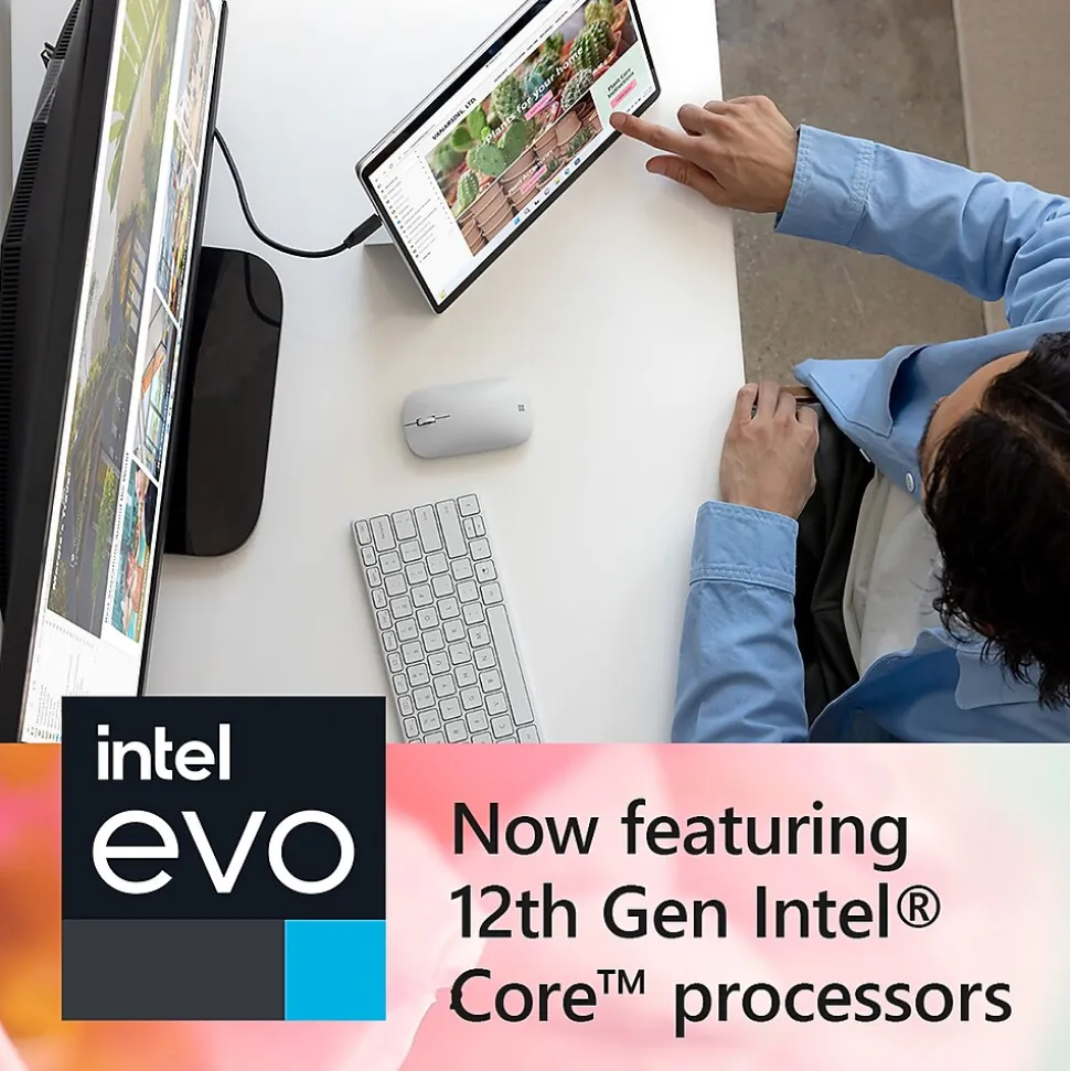 Microsoft Surface Pro 9 13" Tablet, Intel Core i7-1255U Evo, 16GB Memory, WiFi, 256GB SSD, Windows 11 Home, Platinum (QIL-00001)