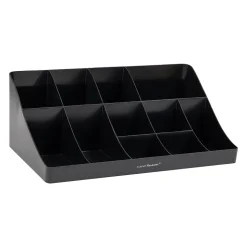 Mind Reader 11 Compartment Plastic Condiments Countertop Organizer, Black (COMORG-BLK)