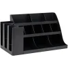 Mind Reader 14 Compartment Plastic Cup and Condiments Countertop Organizer, Black (COMORG2-BLK)