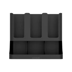 Mind Reader 6 Compartment 2-Tier Cup and Condiment Countertop Organizer, Black (UPRIGHT6-BLK)