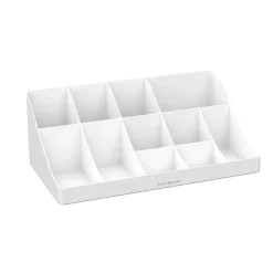 Mind Reader 11 Compartment Plastic Coffee Cup and Condiment Organizer, White (COMORG-WHT)