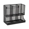 Mind Reader 6 Compartment Metal Coffee Cup and Condiment Organizer, Black (UPMESH-BLK)