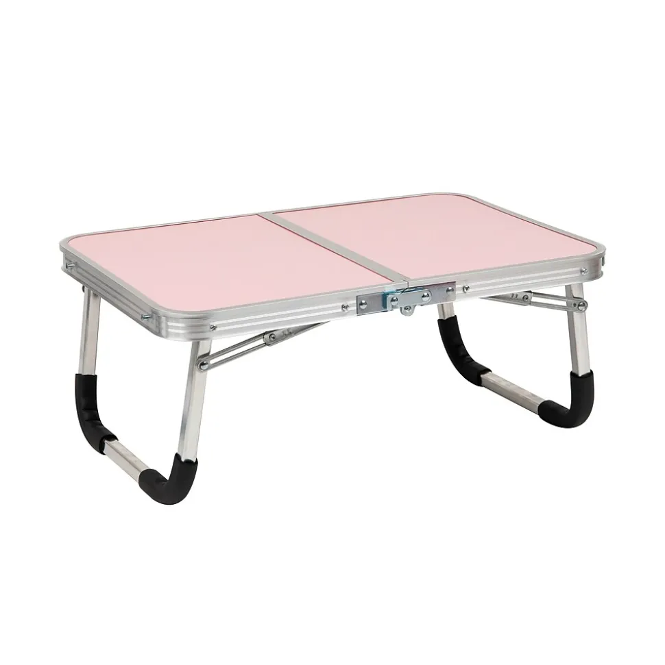 Mind Reader 16" x 23.5" Aluminum/MDF Lap Desk/Laptop Stand With Collapsible Legs, Pink (TAFOLAP-PNK)