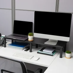 Mind Reader Adjustable Dual Monitor Stand, Black (DUBMO-BLK)