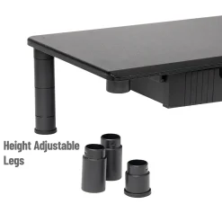 Mind Reader Adjustable Dual Monitor Stand with Drawers, Black (DUBMODR-BLK)