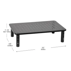 Mind Reader Adjustable Monitor Stand and Ventilated Laptop Riser, Black (4LEGMET-BLK)
