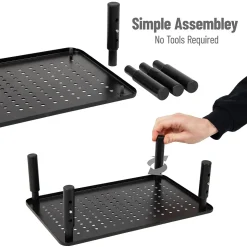 Mind Reader Adjustable Monitor Stand and Ventilated Laptop Riser, Black (4LEGMET-BLK)