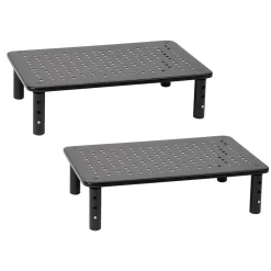 Mind Reader Adjustable Monitor Stand and Ventilated Laptop Riser, Black, 2/Pack (4LEGM2PK-BLK)