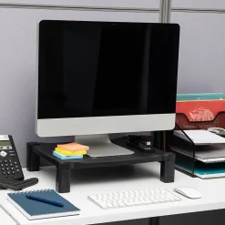 Mind Reader Adjustable Plastic Monitor/Laptop Stand, Black (PLMONST-BLK)