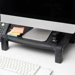 Mind Reader Adjustable Plastic Monitor/Laptop Stand, Black (PLMONST-BLK)