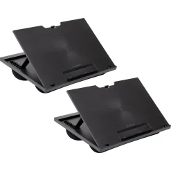 Mind Reader Anchor Collection 14.75" x 11" Plastic Adjustable 8 Position with Cushions Lap Desk, Black, 2/Pack (2LTADJUST-BLK)