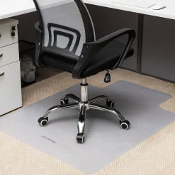 Mind Reader Carpet Chair Mat with Lip, 36" x 48'', Low-Pile, Clear, Set of 2 (2OFFCMAT-CLR)