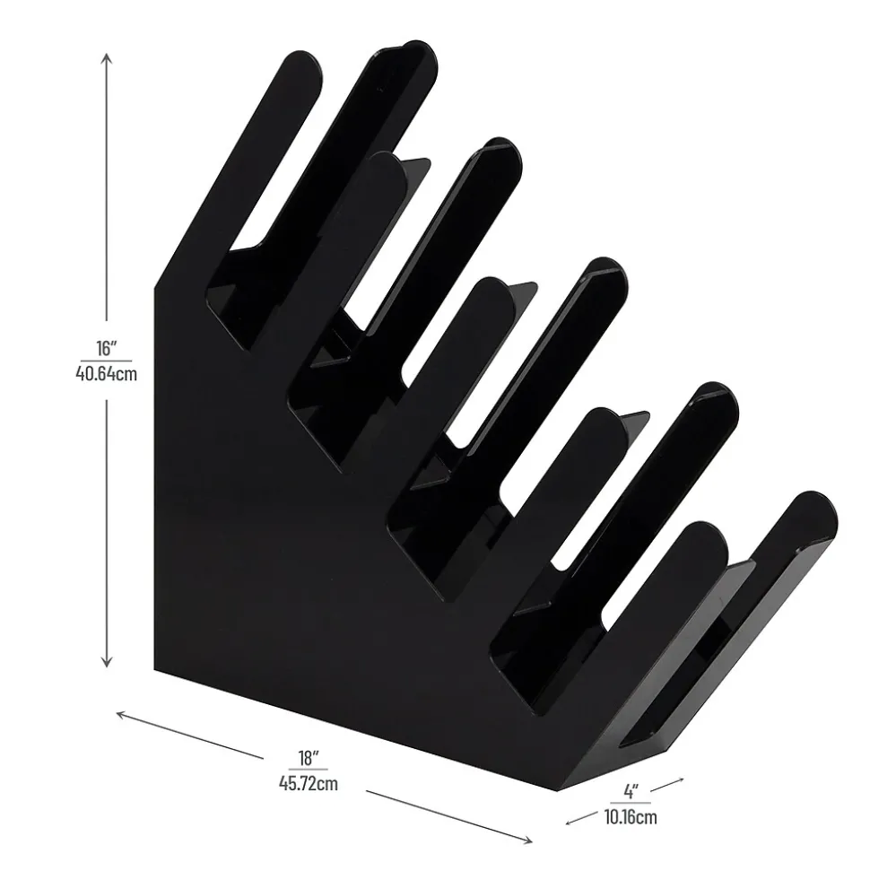 Mind Reader 4-Compartment Acrylic Cup and Lid Dispenser Coffee Countertop Organizer, Black (4ACUPHOLD-BLK)