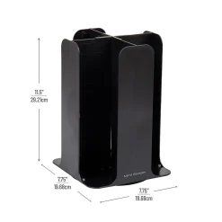 Mind Reader 4-Compartment Cup and Lid Carousel Coffee Countertop Organizer, Black (CDISP-BLK)