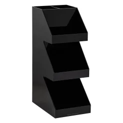 Mind Reader 5-Compartment Coffee, Tea, Utensil and Condiment Countertop Organizer, Black (3TCORG-BLK)