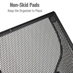 Mind Reader 14-Compartment Metal Coffee Cup and Condiment Organizer, Black (CMG2MESH-BLK 14)