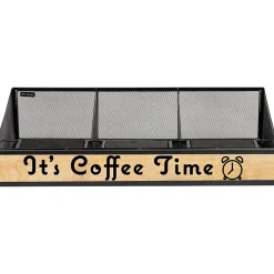 Mind Reader 3-Compartment Metal Serving Coffee Station, Black (COFFEETIME-BLK)