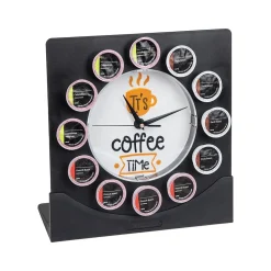 Mind Reader 12-Compartment Plastic Coffee Clock Pod Organizer, Black/White (PODCLOCK-BLK)