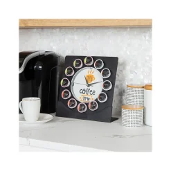 Mind Reader 12-Compartment Plastic Coffee Clock Pod Organizer, Black/White (PODCLOCK-BLK)