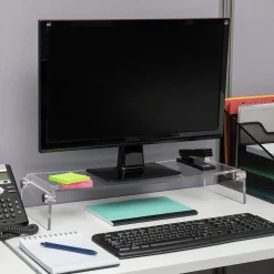 Mind Reader Desktop Organizer Riser Monitor Stand, Clear (ACRMON-CLR)