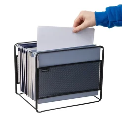 Mind Reader Hanging File Folder Organizer, Black (BOXFILE-BLK)