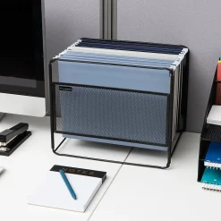 Mind Reader Hanging File Folder Organizer, Black (BOXFILE-BLK)