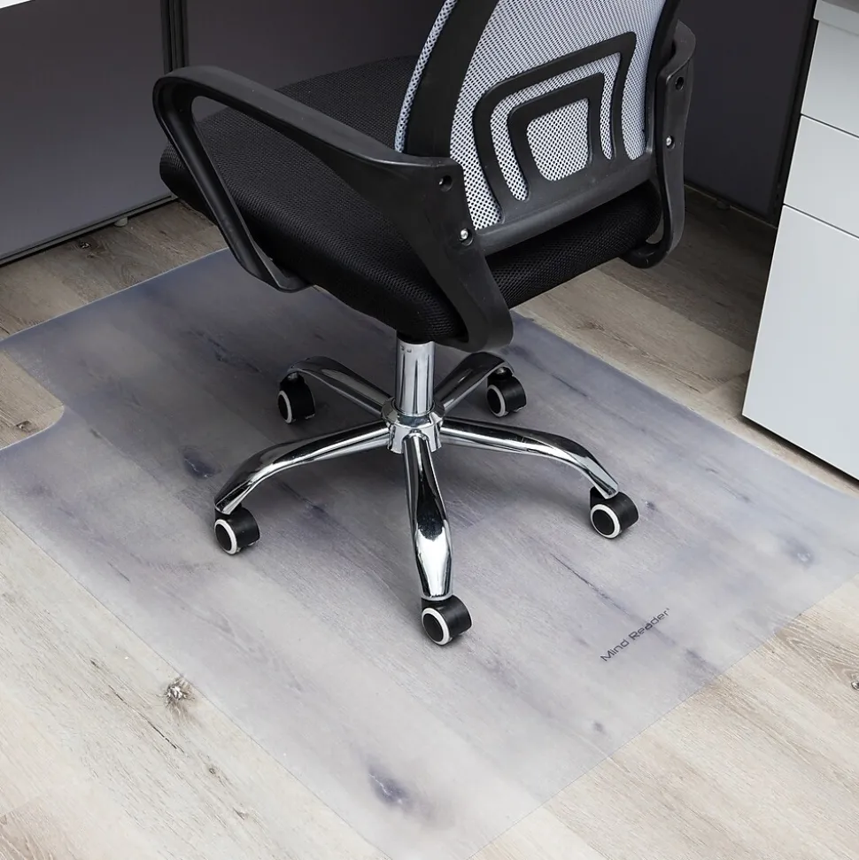 Mind Reader Hard Floor Chair Mat with Lip, 35" x 47'', Clear (FLCMAT-CLR)