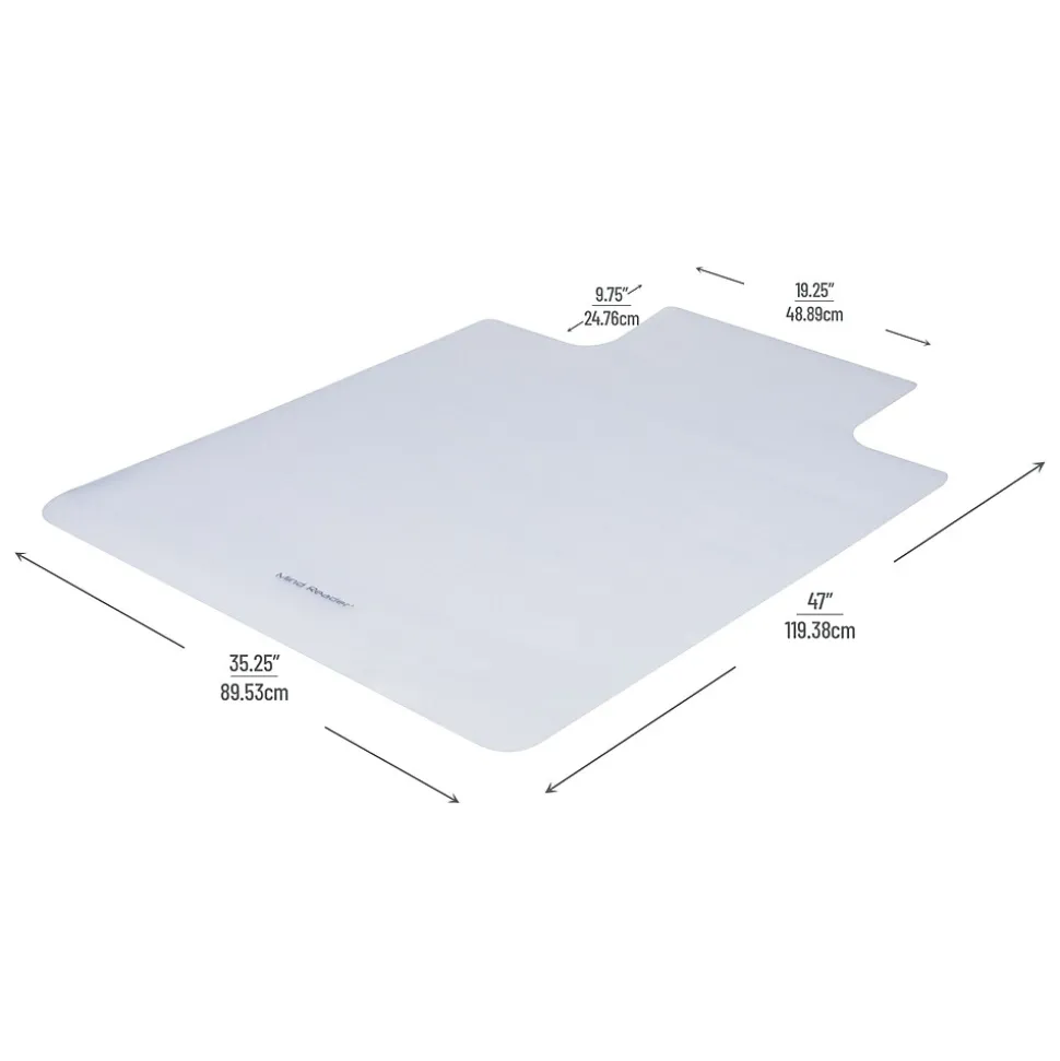 Mind Reader Hard Floor Chair Mat with Lip, 35" x 47'', Clear (FLCMAT-CLR)