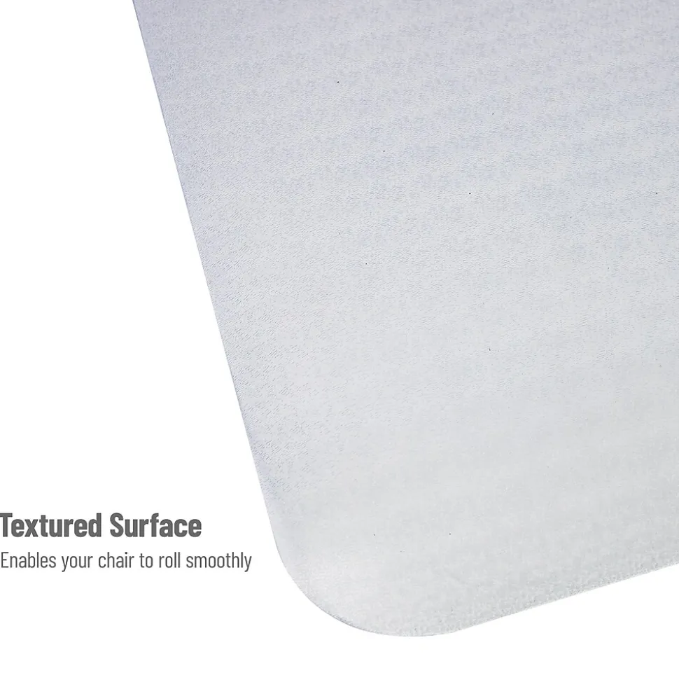 Mind Reader Hard Floor Chair Mat with Lip, 35" x 47'', Clear (FLCMAT-CLR)