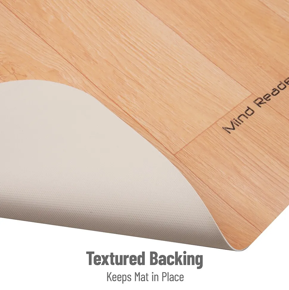 Mind Reader Hard Floor Chair Mat with Lip, 36" x 48'', Brown PVC (WDOFFCMAT-BRN)