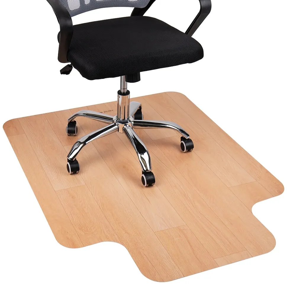 Mind Reader Hard Floor Chair Mat with Lip, 36" x 48'', Brown PVC (WDOFFCMAT-BRN)