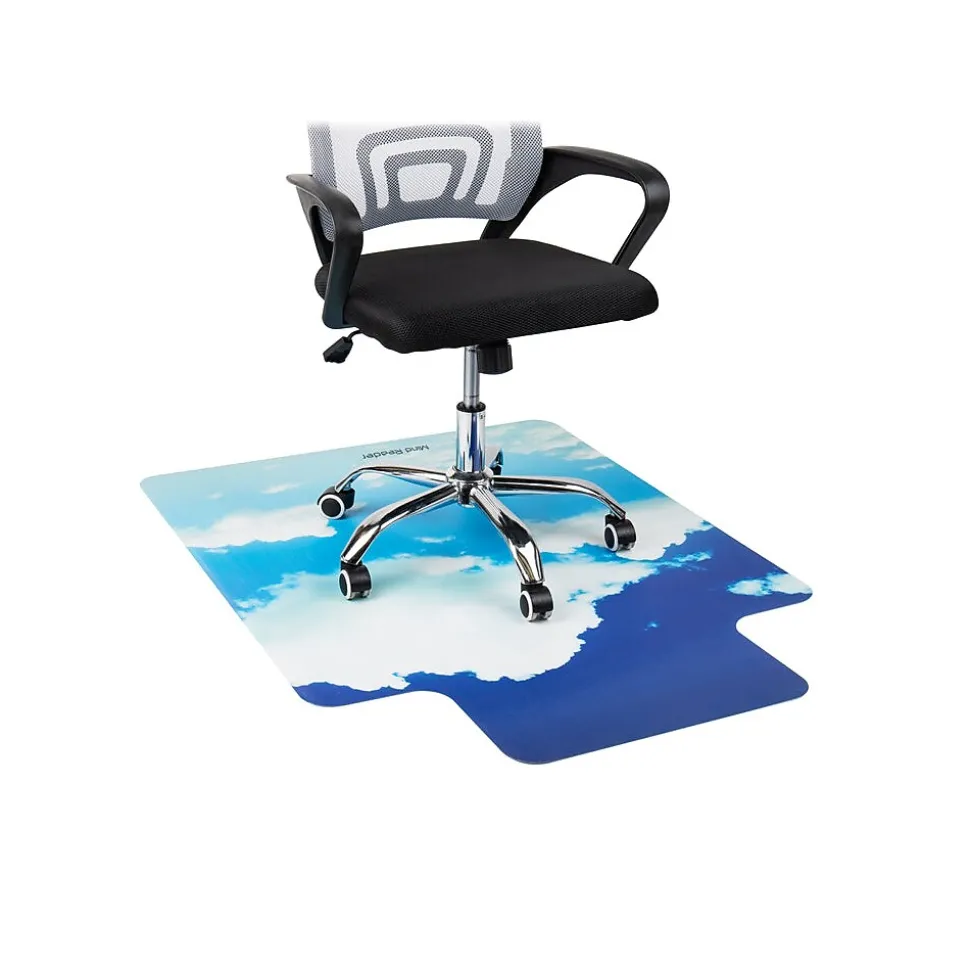 Mind Reader Hard Floor Chair Mat with Lip, 47" x 35", Blue, Polycarbonate (SKYMAT-ASST)